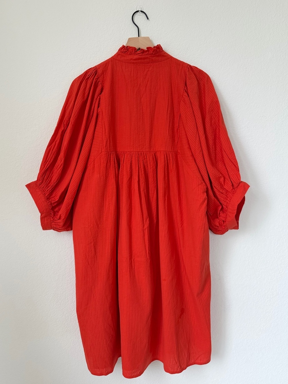 Never A Wallflower Dress Cotton Puff Sleeves Pockets 100% Cotton NWT - Picture 4 of 9